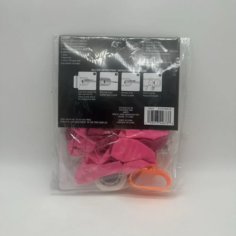 Celebrate It Pink Boo Balloon Kit Halloween Decor Bat Party Display 17 Ct NEW